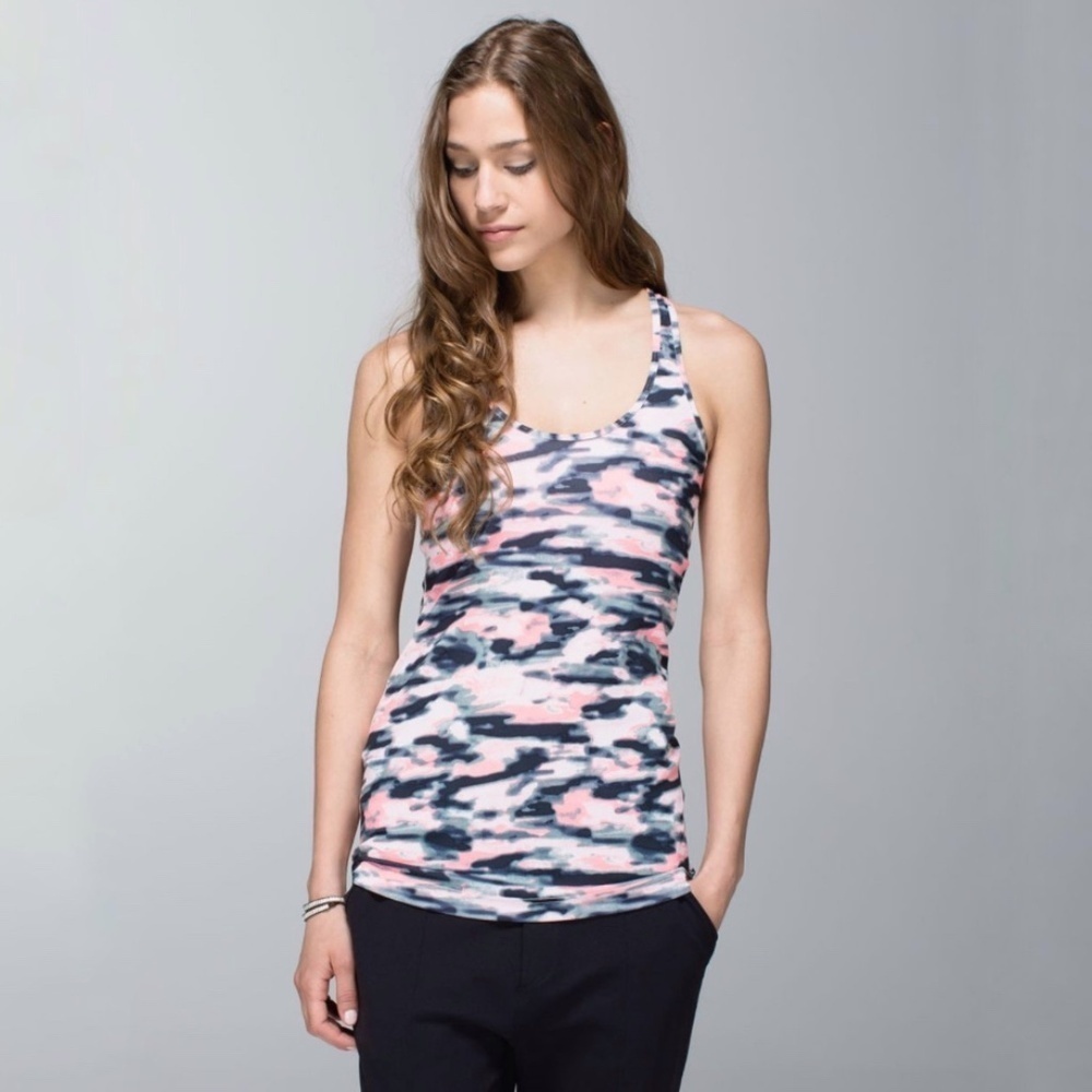 Lululemon Cool‎ Racerback Wamo Camo Barely Pink
